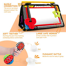 Load image into Gallery viewer, 3-in-1 Tummy Time Mirror Toy – Sensory, Teething & Developmental 👶🖤