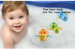 Dmeixs Baby Bath Toy Wind Up Bath Toys Turtle Bathtub Toys for Toddlers Floating Toys Eco-Friendly Material 3 Pack