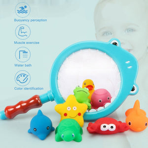 Eco-Totz 9 Piece Animal Squirt and Squeak Baby Bath Toys