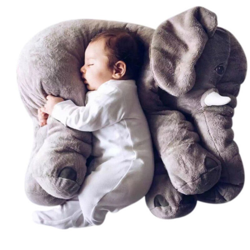 Large long nose elephant gray store soft plush sleep baby pillow