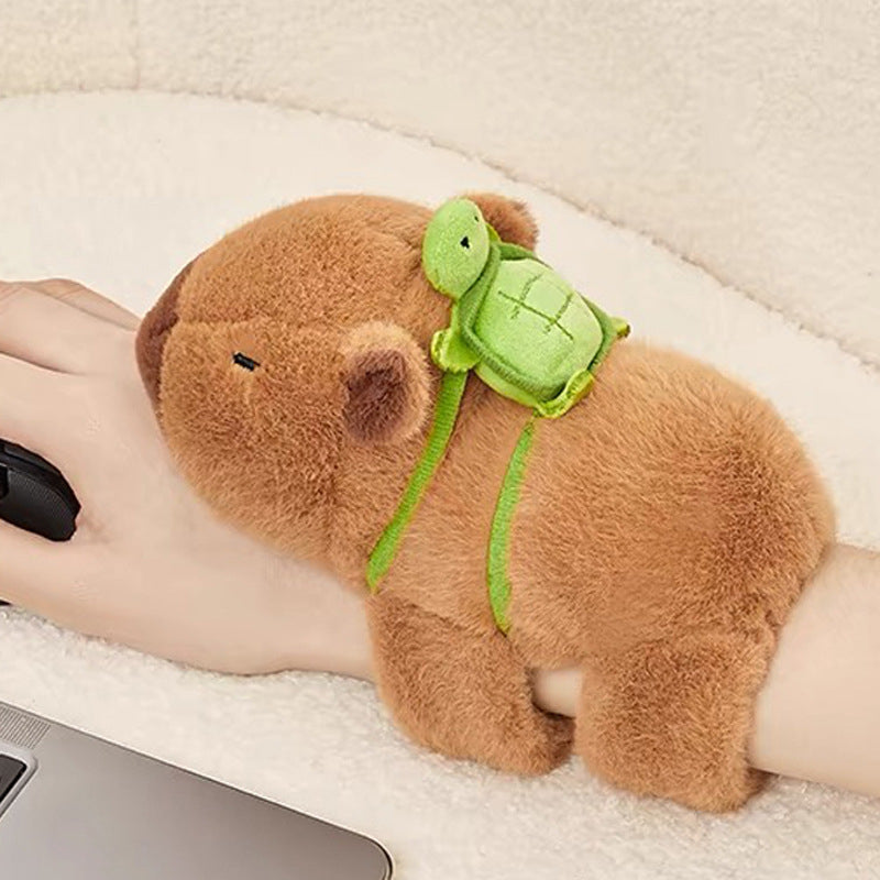 BIZOI Pulsera Capybara Slap – Peluche Suave Con Diseño De Capibara Y Mochila De Tortuga Giratoria