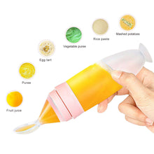 Load image into Gallery viewer, Silicone Baby Squeeze Feeding Spoon