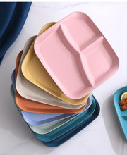 Load image into Gallery viewer, Wheat Straw Square Divided Plate