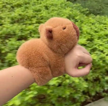 Load image into Gallery viewer, Capybara Plush Toy Slap Bracelet with Turtle Backpack