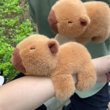 Load image into Gallery viewer, Capybara Plush Toy Slap Bracelet with Turtle Backpack