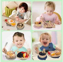 Load image into Gallery viewer, Bamboo and Food-Grade Silicone Feeding Set 🍼🌿