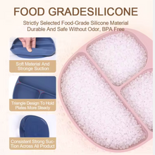 Load image into Gallery viewer, Silicone Baby Feeding Plate with Suction – Toddler Tableware Set 🍼✨