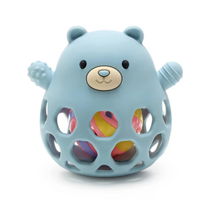 Bear-Shaped Silicone Teether & Rattle