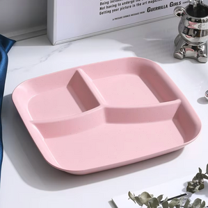 Wheat Straw Square Divided Plate