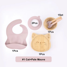 Load image into Gallery viewer, Bamboo and Food-Grade Silicone Feeding Set 🍼🌿