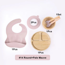 Load image into Gallery viewer, Bamboo and Food-Grade Silicone Feeding Set 🍼🌿