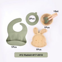 Load image into Gallery viewer, Bamboo and Food-Grade Silicone Feeding Set 🍼🌿