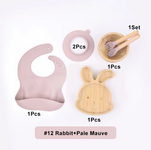 Load image into Gallery viewer, Bamboo and Food-Grade Silicone Feeding Set 🍼🌿