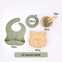 Load image into Gallery viewer, Bamboo and Food-Grade Silicone Feeding Set 🍼🌿