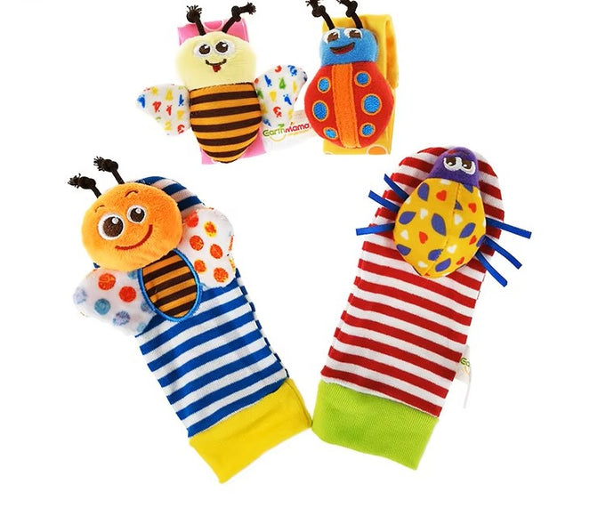 Bee Wrist & Socks Rattle Set – Soft & Fun Eco-Friendly 🐝👶