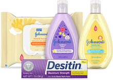 Load image into Gallery viewer, Johnsons Tiny Traveler Baby Gift Set, Baby Bath and Skin Care Essential Products, TSA-Compliant Travel Baby Gift Set, Hypoallergenic &amp; Paraben-Free, 5 Items