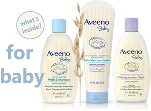 Aveeno Baby Mommy & Me Daily Bathtime Gift Set including Baby Wash & Shampoo, Calming Baby Bath & Wash, Baby Moisturizing Lotion & Stress Relief Body Wash for Mom, 4 Items