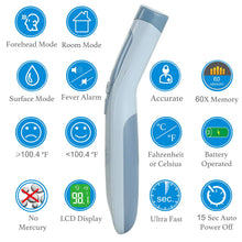 Load image into Gallery viewer, Hospital Medical Grade Non Contact Clinical Infrared Forehead Thermometer for Baby and Adults, 1701, Serenity