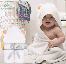 Load image into Gallery viewer, Organic Bamboo Hooded Baby Towel